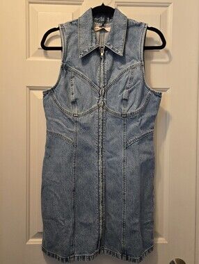 GRLFRND Sleeveless Mini Jean Dress Size Large